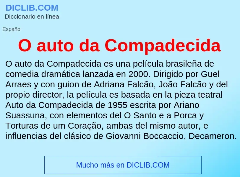 Wat is O auto da Compadecida - definition