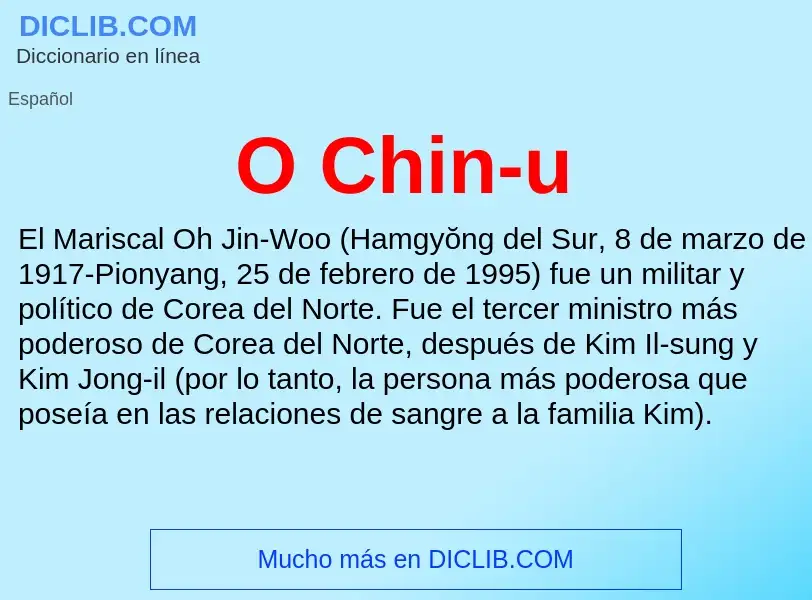 Wat is O Chin-u - definition