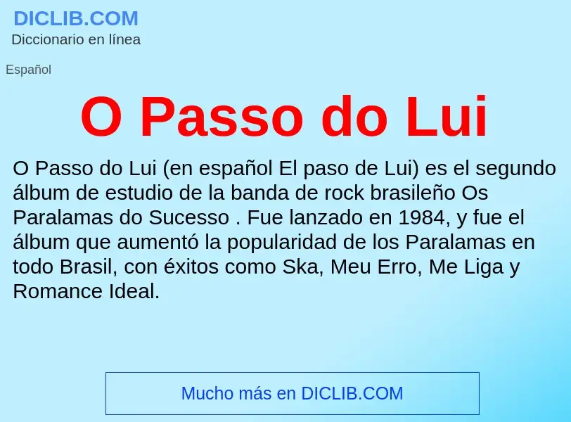 Wat is O Passo do Lui - definition