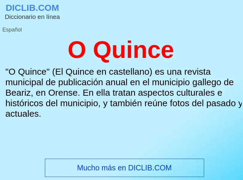 Was ist O Quince - Definition