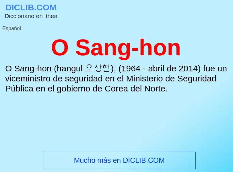 Wat is O Sang-hon - definition