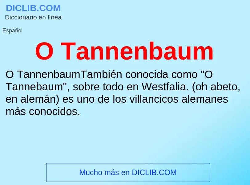 Wat is O Tannenbaum - definition