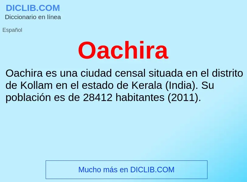 ¿Qué es Oachira? - significado y definición