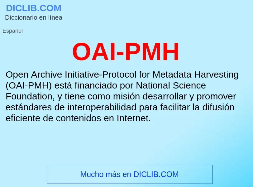 What is OAI-PMH - meaning and definition