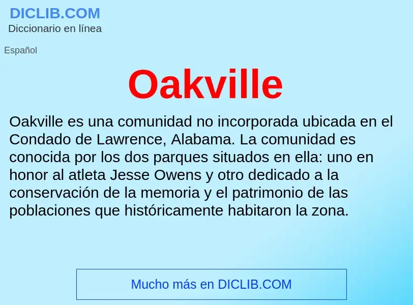 ¿Qué es Oakville? - significado y definición