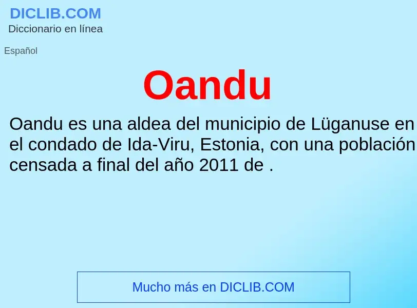 ¿Qué es Oandu? - significado y definición