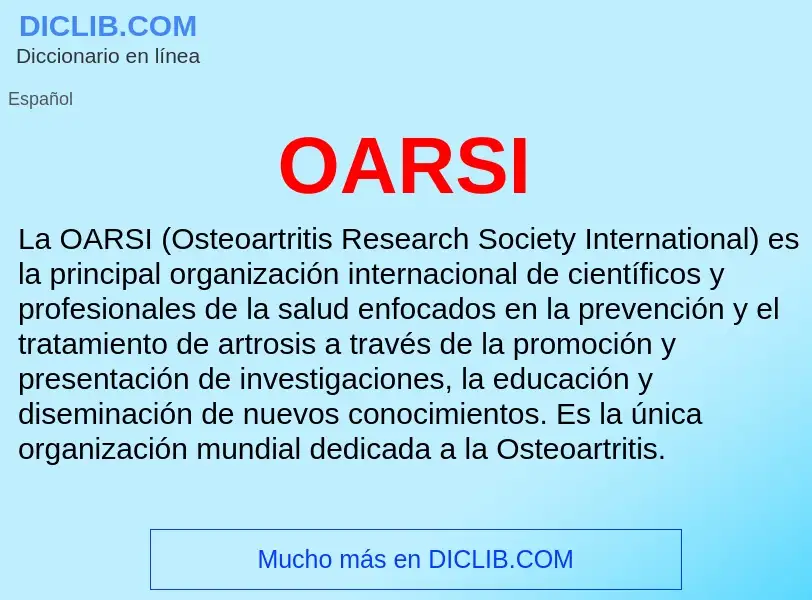 What is OARSI - meaning and definition