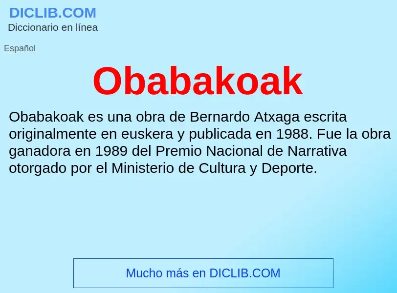 ¿Qué es Obabakoak? - significado y definición