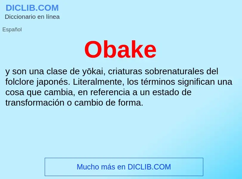 ¿Qué es Obake? - significado y definición