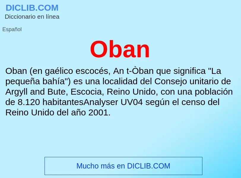 ¿Qué es Oban? - significado y definición