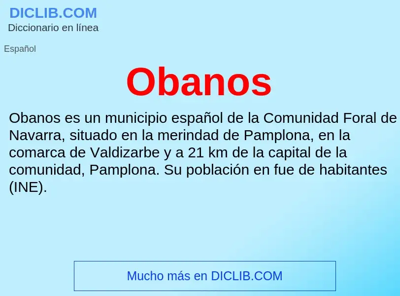 ¿Qué es Obanos? - significado y definición