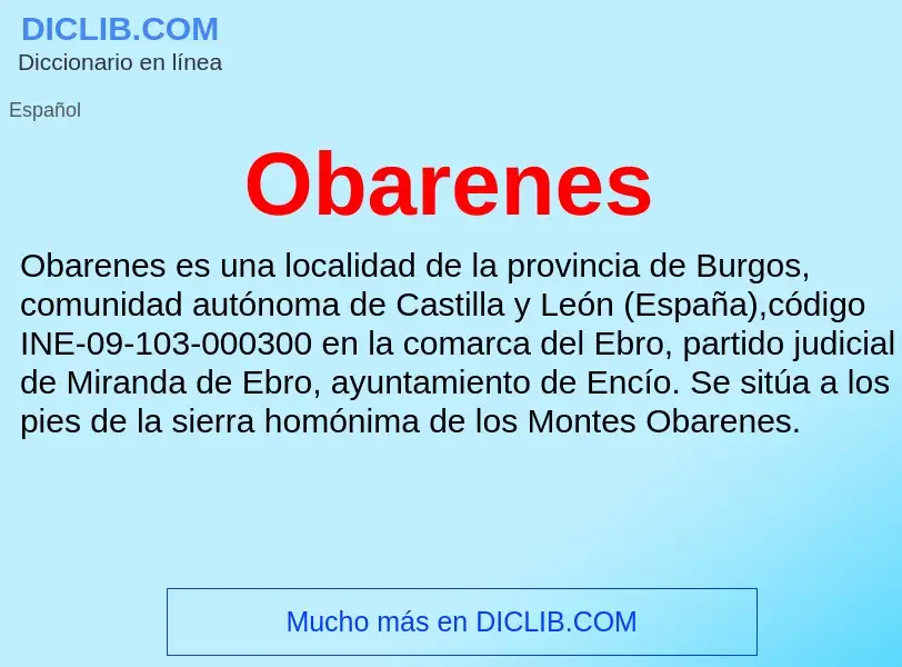 ¿Qué es Obarenes? - significado y definición