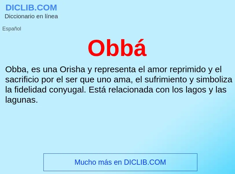 Wat is Obbá - definition