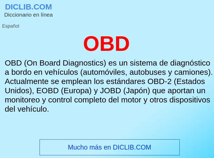 Что такое OBD - определение