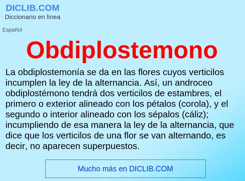 ¿Qué es Obdiplostemono? - significado y definición