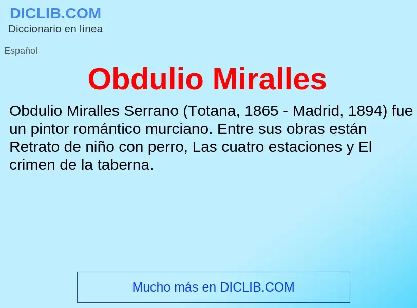 Wat is Obdulio Miralles - definition