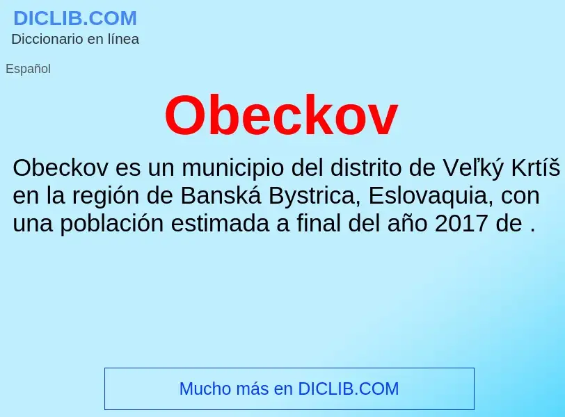 Wat is Obeckov - definition