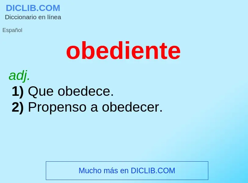 Τι είναι obediente - ορισμός