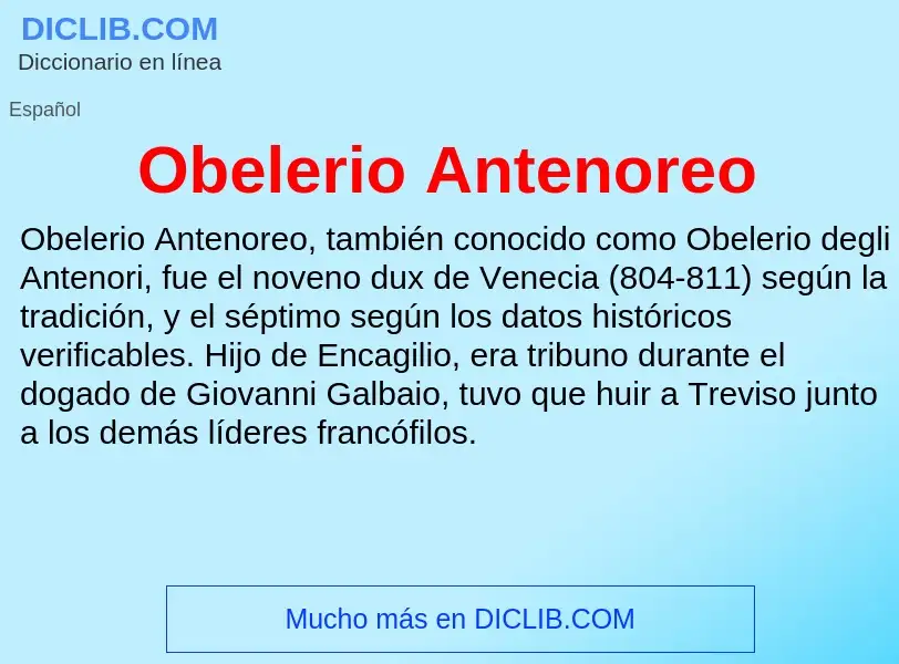 Wat is Obelerio Antenoreo - definition