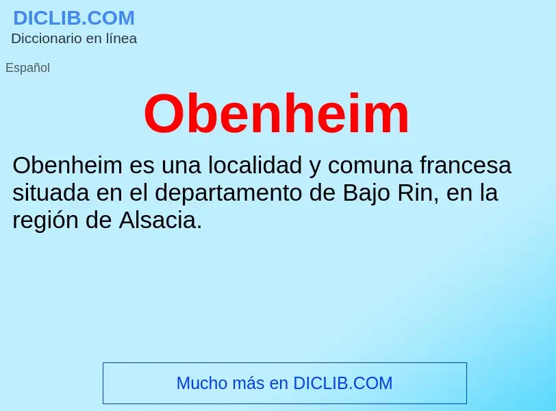 ¿Qué es Obenheim? - significado y definición