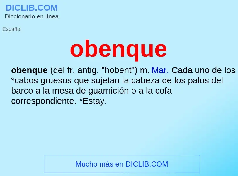 What is obenque - meaning and definition