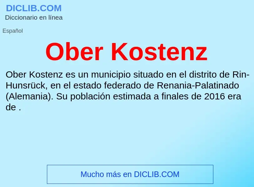 ¿Qué es Ober Kostenz? - significado y definición