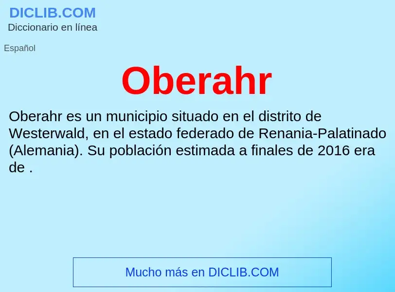 ¿Qué es Oberahr? - significado y definición