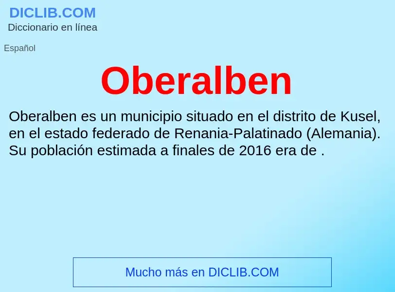 ¿Qué es Oberalben? - significado y definición