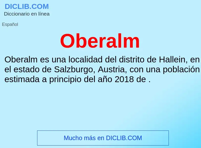 ¿Qué es Oberalm? - significado y definición