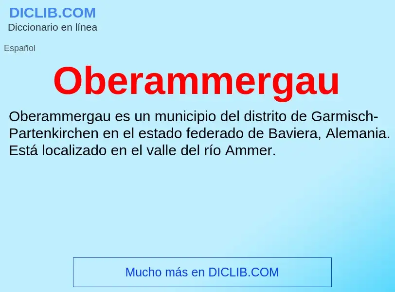 ¿Qué es Oberammergau? - significado y definición