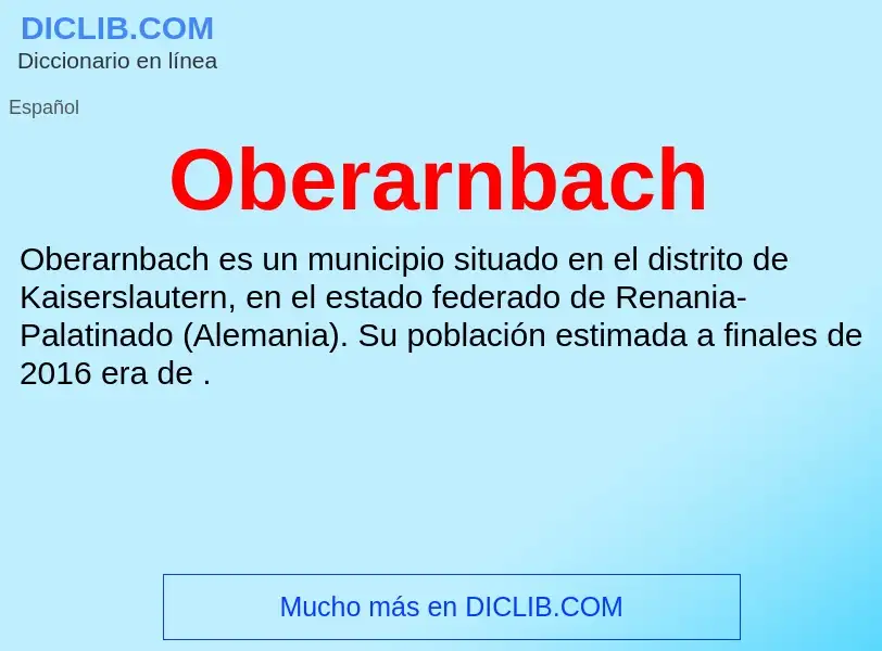 ¿Qué es Oberarnbach? - significado y definición