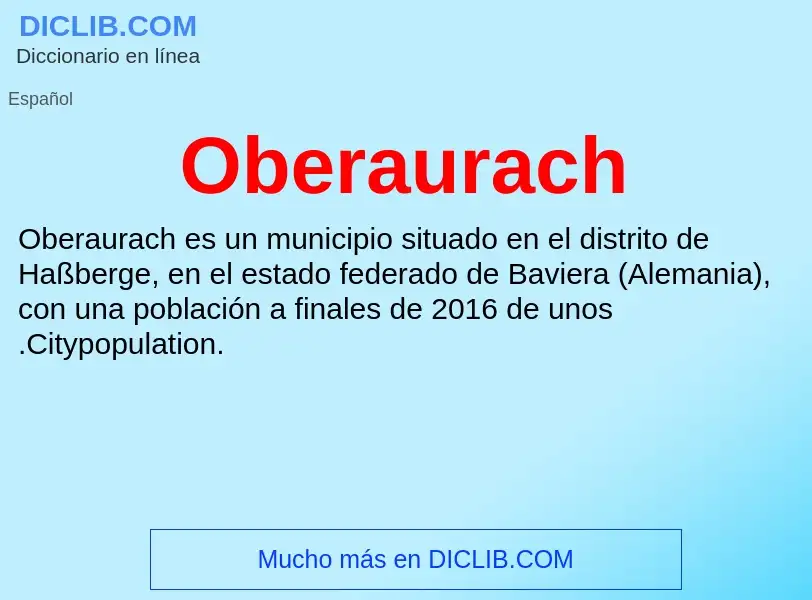 ¿Qué es Oberaurach? - significado y definición