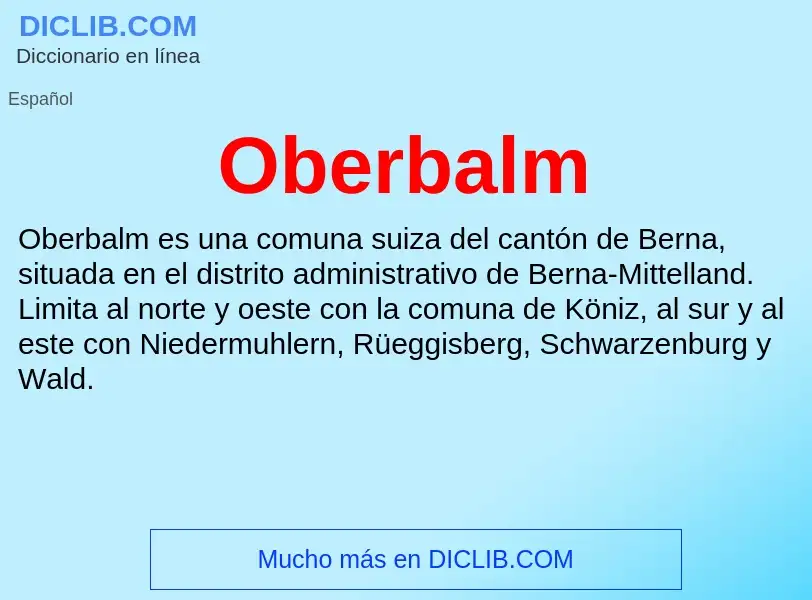 ¿Qué es Oberbalm? - significado y definición