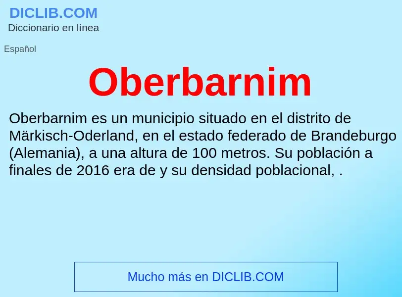 ¿Qué es Oberbarnim? - significado y definición