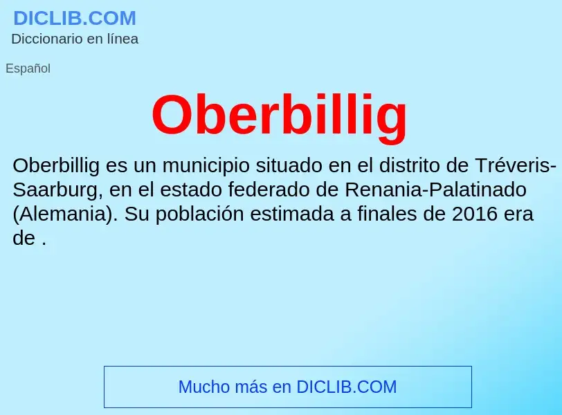 ¿Qué es Oberbillig? - significado y definición