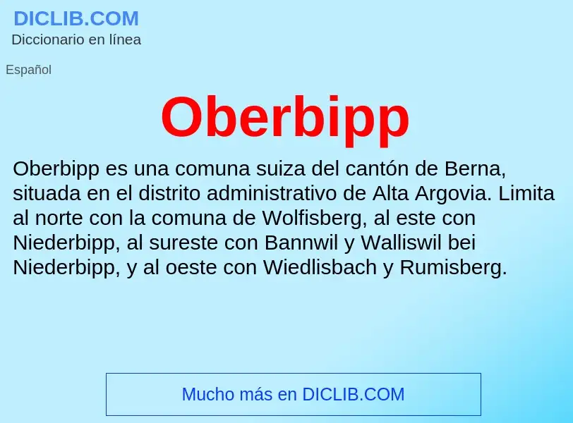 ¿Qué es Oberbipp? - significado y definición