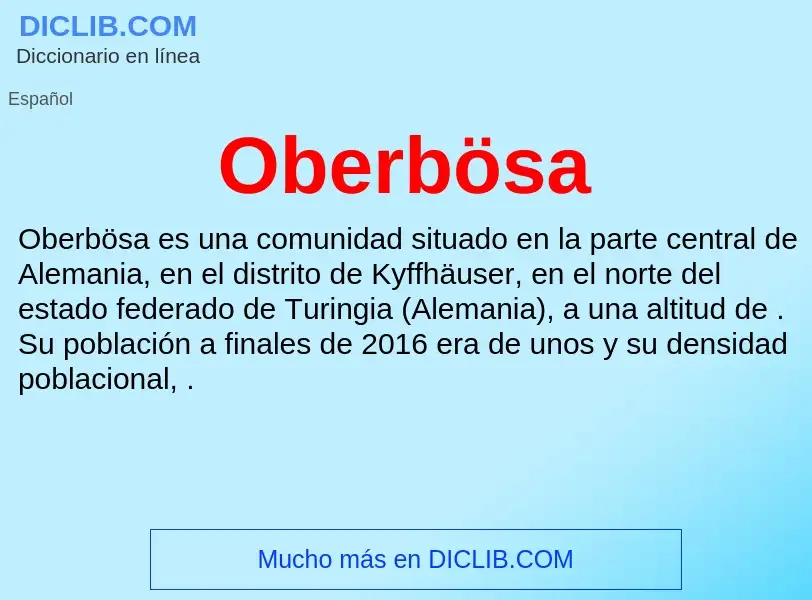 ¿Qué es Oberbösa? - significado y definición