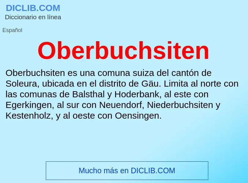 ¿Qué es Oberbuchsiten? - significado y definición