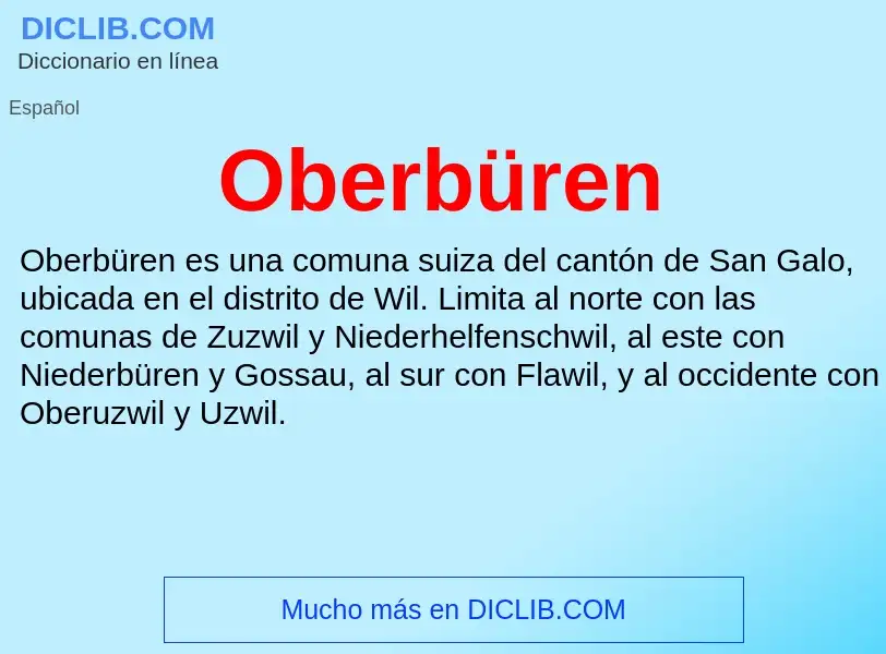 ¿Qué es Oberbüren? - significado y definición