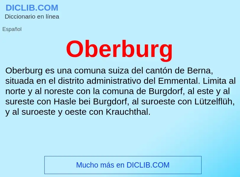 ¿Qué es Oberburg? - significado y definición