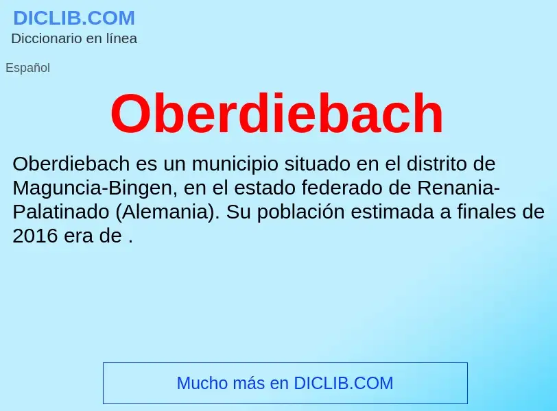 What is Oberdiebach - definition