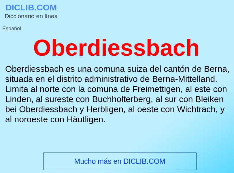 ¿Qué es Oberdiessbach? - significado y definición