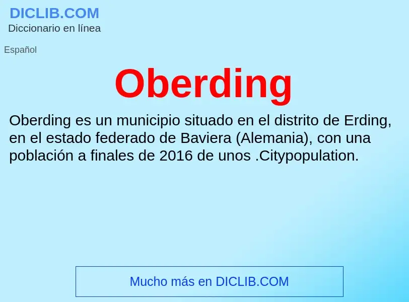 ¿Qué es Oberding? - significado y definición