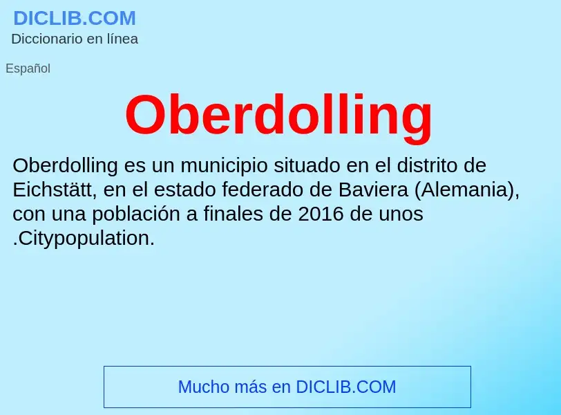 ¿Qué es Oberdolling? - significado y definición