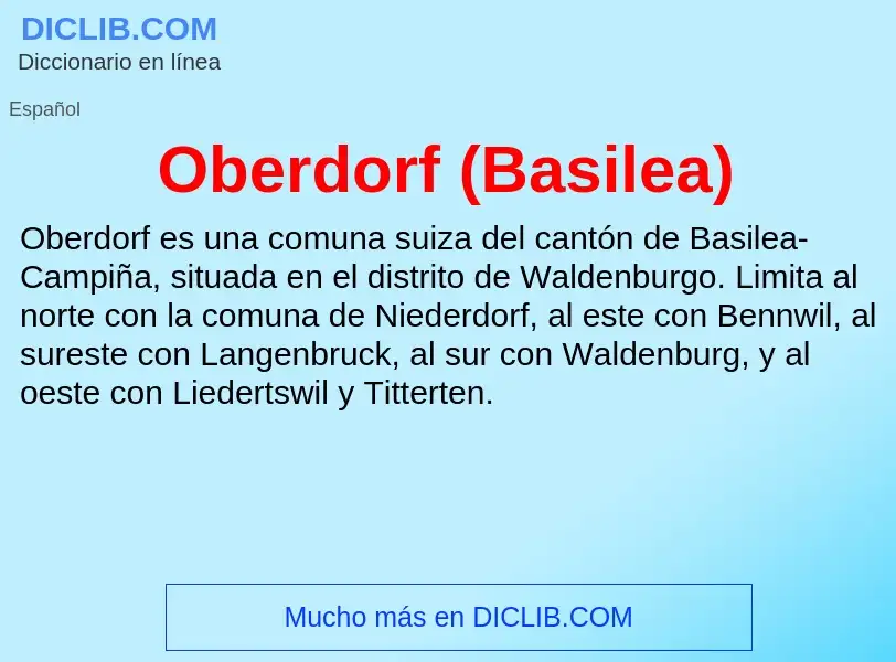 ¿Qué es Oberdorf (Basilea)? - significado y definición