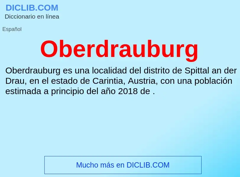 ¿Qué es Oberdrauburg? - significado y definición