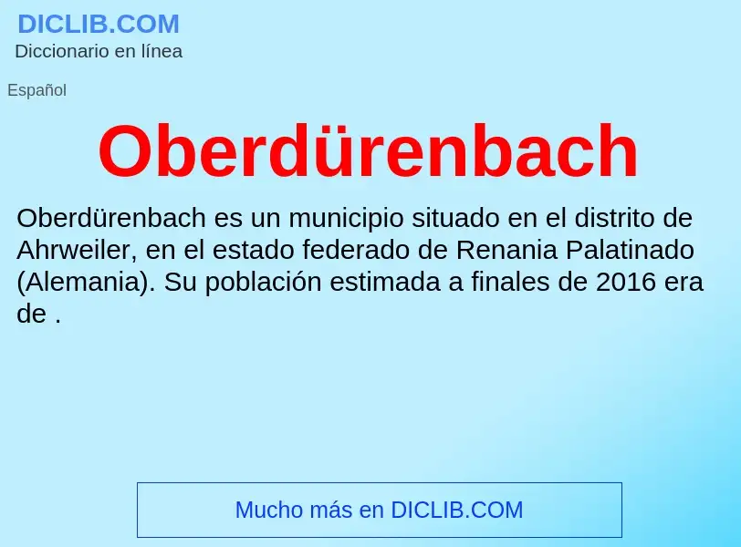 ¿Qué es Oberdürenbach? - significado y definición