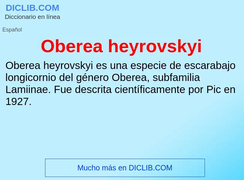 ¿Qué es Oberea heyrovskyi? - significado y definición