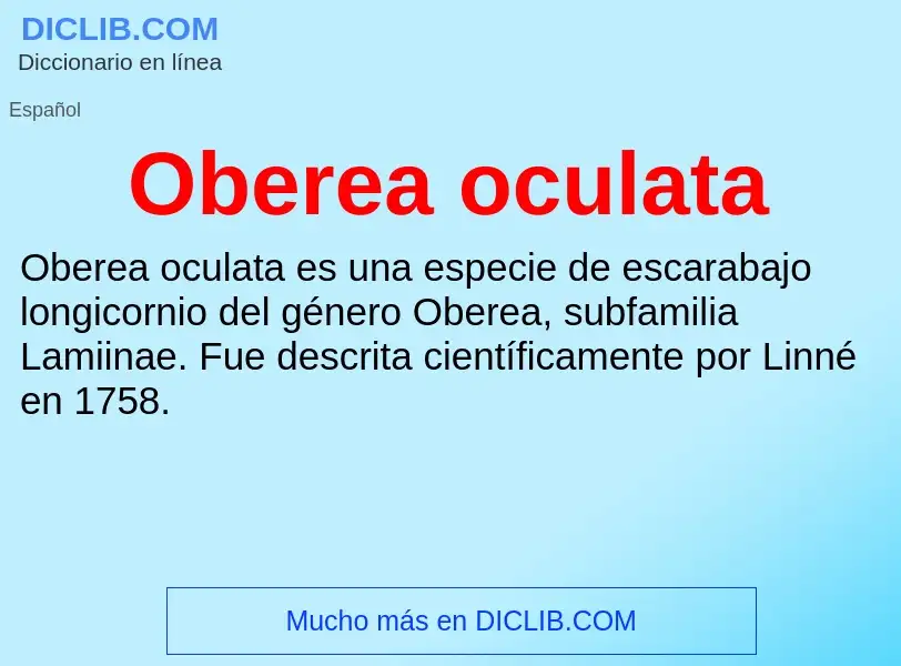 ¿Qué es Oberea oculata? - significado y definición