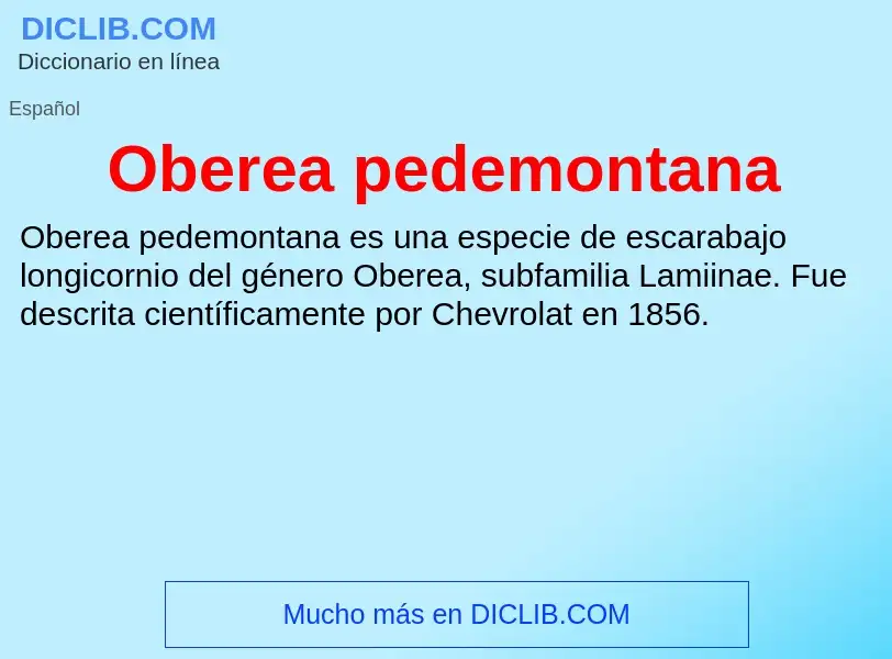 ¿Qué es Oberea pedemontana? - significado y definición